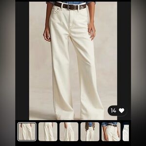 🆕 Ralph Lauren Polo off white Wide Leg Jeans NWOT